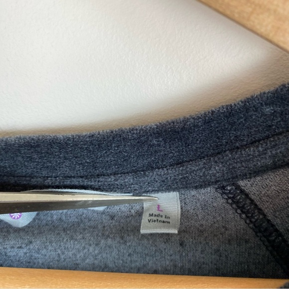 Athleta Velour Criss Cross Dress Charcoal Gray Long Sleeve - Picture 3 of 8